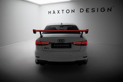 Maxton Design Carbon Heckspoiler Heckflügel Standfuß Außen + LED passend für Aud