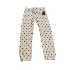 New PJ Salvage Pajama Jogger Pants Music Love Notes Hearts Sleep Lounge Small