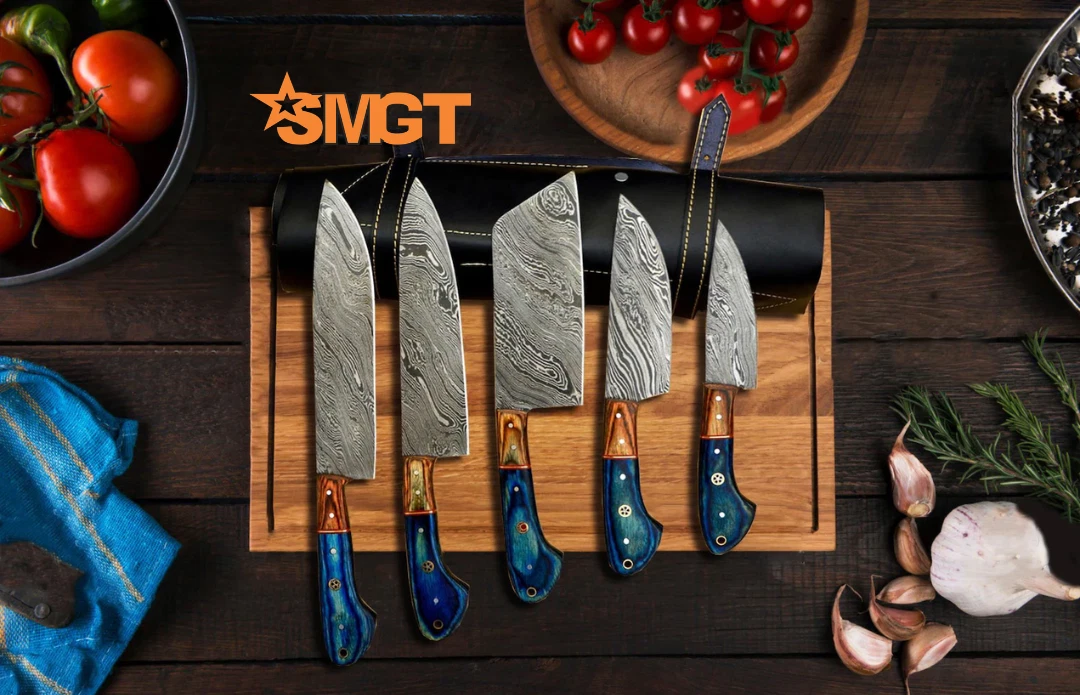 Handmade Damascus Steel Knife Set – 5PC Hand Forged Chef Kitchen Knives
Opens in a new window or tab