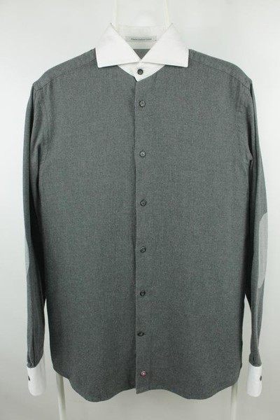 Men Hackett Shirt Grey Flannel 38 / M / 46