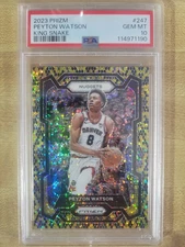 Peyton Watson 2023-24 Panini Prizm Basketball King Snake Parallel SSP PSA 10