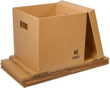 Durable Vinyl Record Storage Box with Removable Lid - Cardboard Moving Box