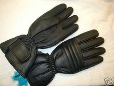 BLACK INSULATED LEATHER MOTORCYCLE GLOVE  SIZE LARGE