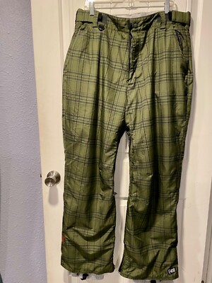 E408 Turbine Mens Snowboard Snow Pants Cargo SZ M Black Winter Ski Snow Board