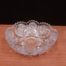 Vintage Candy/Nut Dish Bowl Imperial Cut Crystal Sawtooth clear free shipping