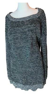 FREE PRESS LONG BLACK KNIT SWEATER SZ M