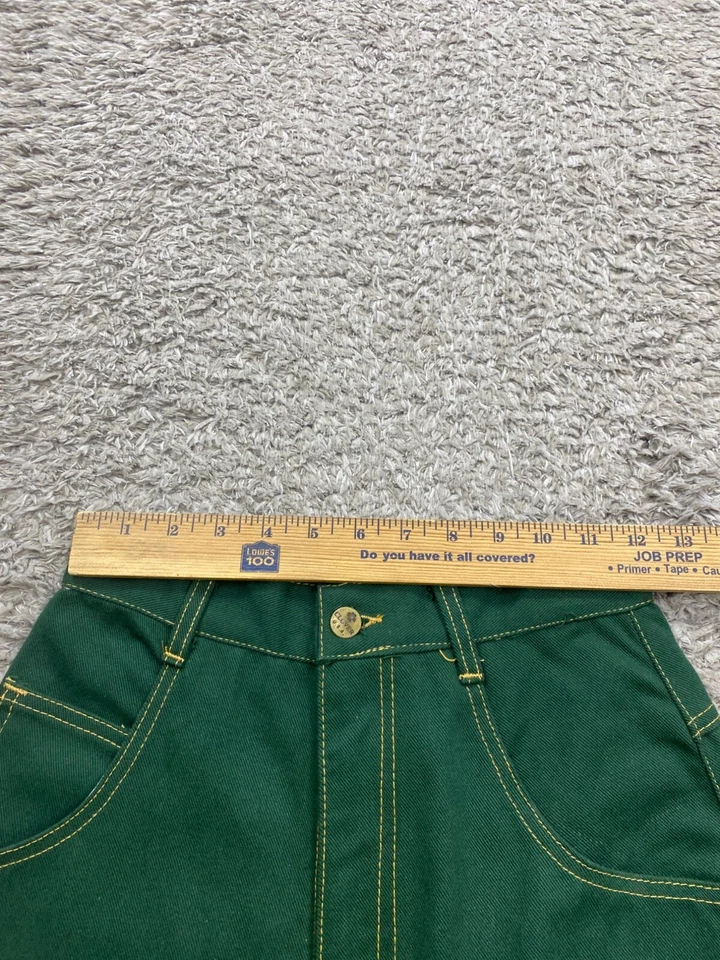 Vtg Clover Jeans Women Small 24x30 Green Baggy 90s Hip Hop Carpenter Pants USA - Image 4 of 4