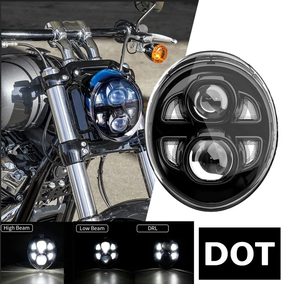 Faro LED PUNTO para Harley Breakout 2015 2016 2017 2018 2019 2020 2021 2022 Foto 2 de 4