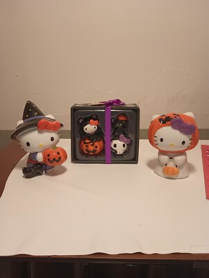 Hello Kitty Blue Sky Works Halloween Ceramic Bundle Of 3 NEW 