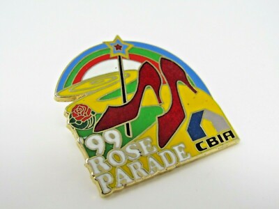 Vintage 1999 Rose Parade Pin CBIA Wizard of Oz Ruby Slippers Enamel Lapel Pin