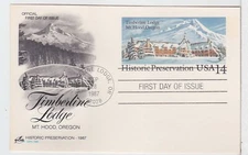 TurtlesTradingPost- Timberline Lodge- Postal Card 1987 #UX119 FDC Artcraft