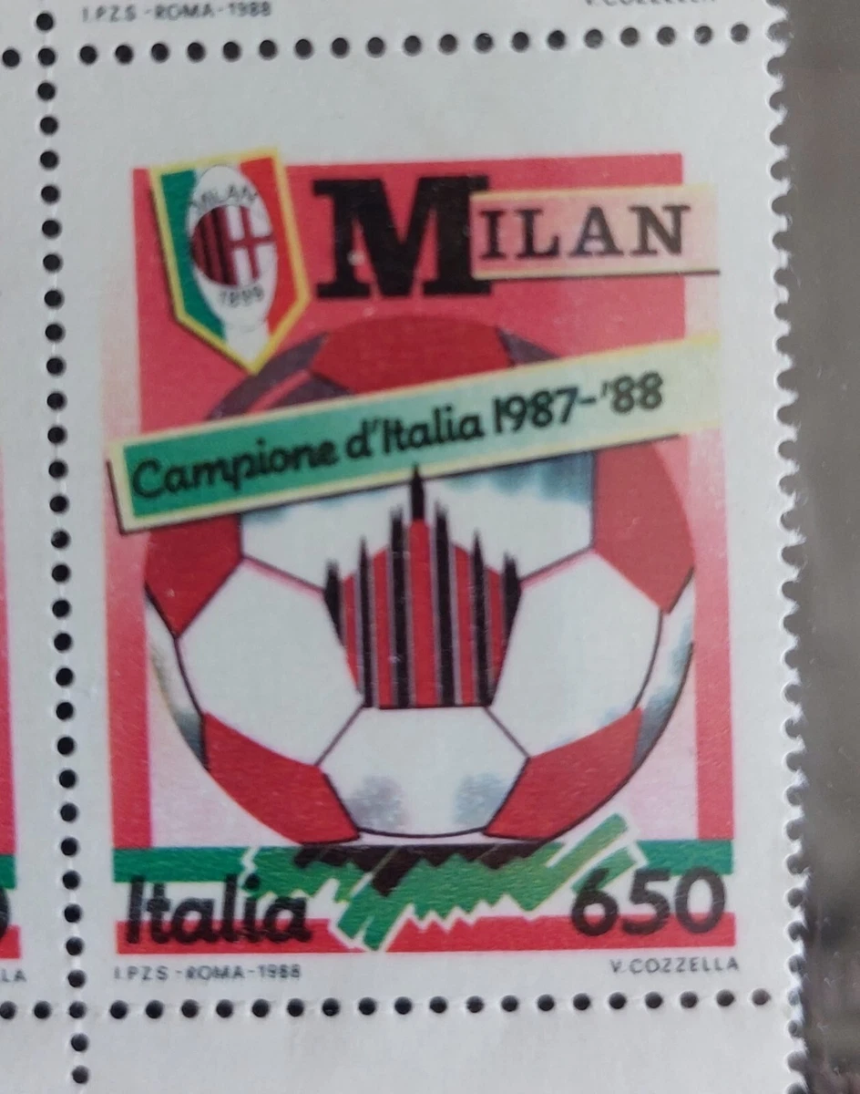 Francobollo AC Milan Da Record – N°6 Gazzetta Calcio – Neuf