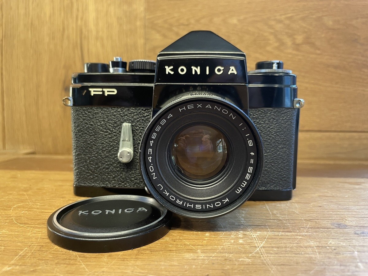 ✧OH済✧KONICA FP/HEXANON 52mm F1.8付 Rare Black : Near Mint* Konica FP Film Camera Hexanon 52mm F/1.8