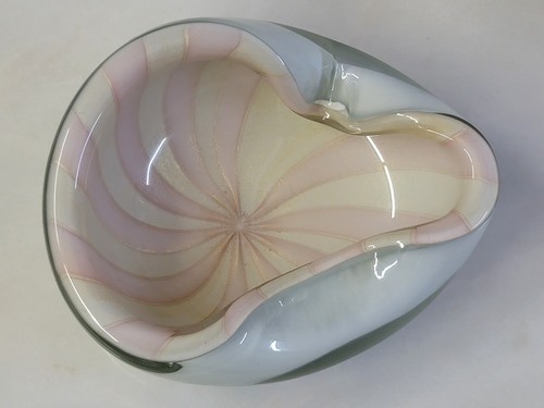 Murano Circus Tent Swirl Bowl Pink Barbini (80) - Picture 17 of 24