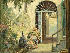 New Orleans courtyard Tile Mural Kitchen Bathroom Wall Backsplash Marble Ceramic