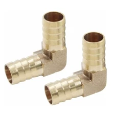 2x Brass 3/4" Hose Barb Elbow 90 Degree L Right Angle Fitting Water Fuel C431