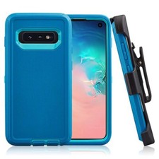 Heavy Duty Shockproof Tough Case Cover w/Clip TEAL/TEAL For Samsung S10e