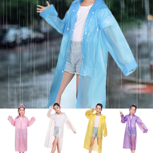 Children Kids Waterproof Raincoat Rain Coat Hooded Jacket Rainwear Camping