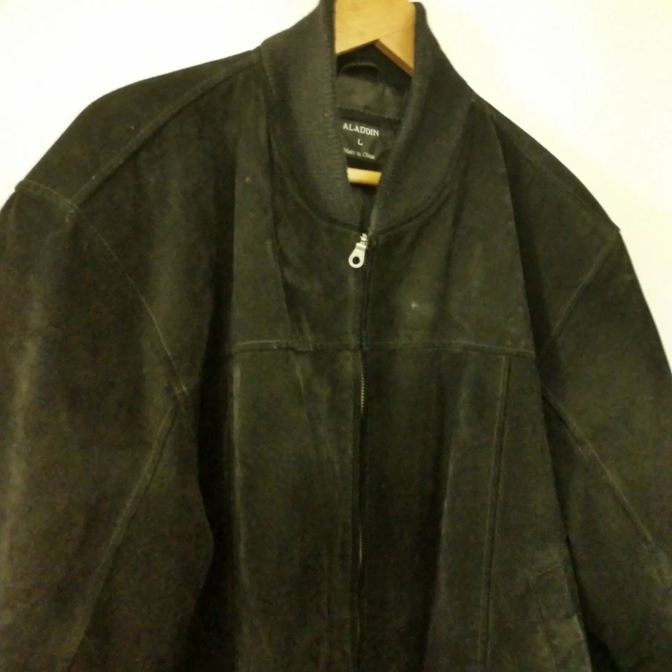 Aladdin Las Vegas Vintage Suede Bomber Jacket Black Collector's item size l - Image 2 of 4