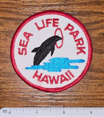 Sea Life Park Hawaii HI State Travel Dolphin Trick Fish Park Souvenir Patch 