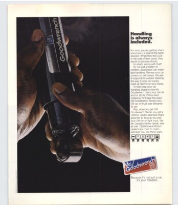 1989 Mr Goodwrench GM Shocks Close Up Photo Vintage Print Ad 