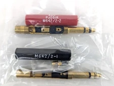 ADC M642/2-2, 2-1,   1/4in Plug Stereo Red and Black, Set of 2 - NOS, Free Ship