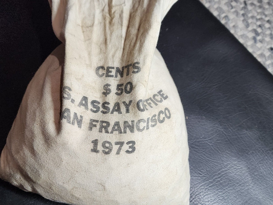 Sealed 1973 S Lincoln Cent Mint Sewn Bag BU Uncirculated 5,000 Pennies