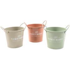 Vaso medio in latta con manici colori assortiti Vithal Garden