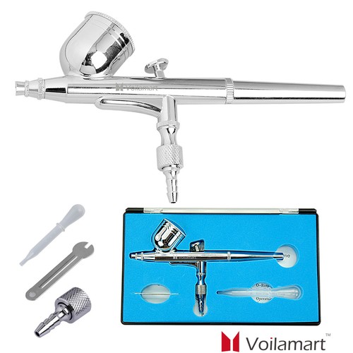 Airbrush 1/6hp Compressor 3 Dual Action Air Brush Guns Kit Needles Set Voilamart - Picture 11 of 12