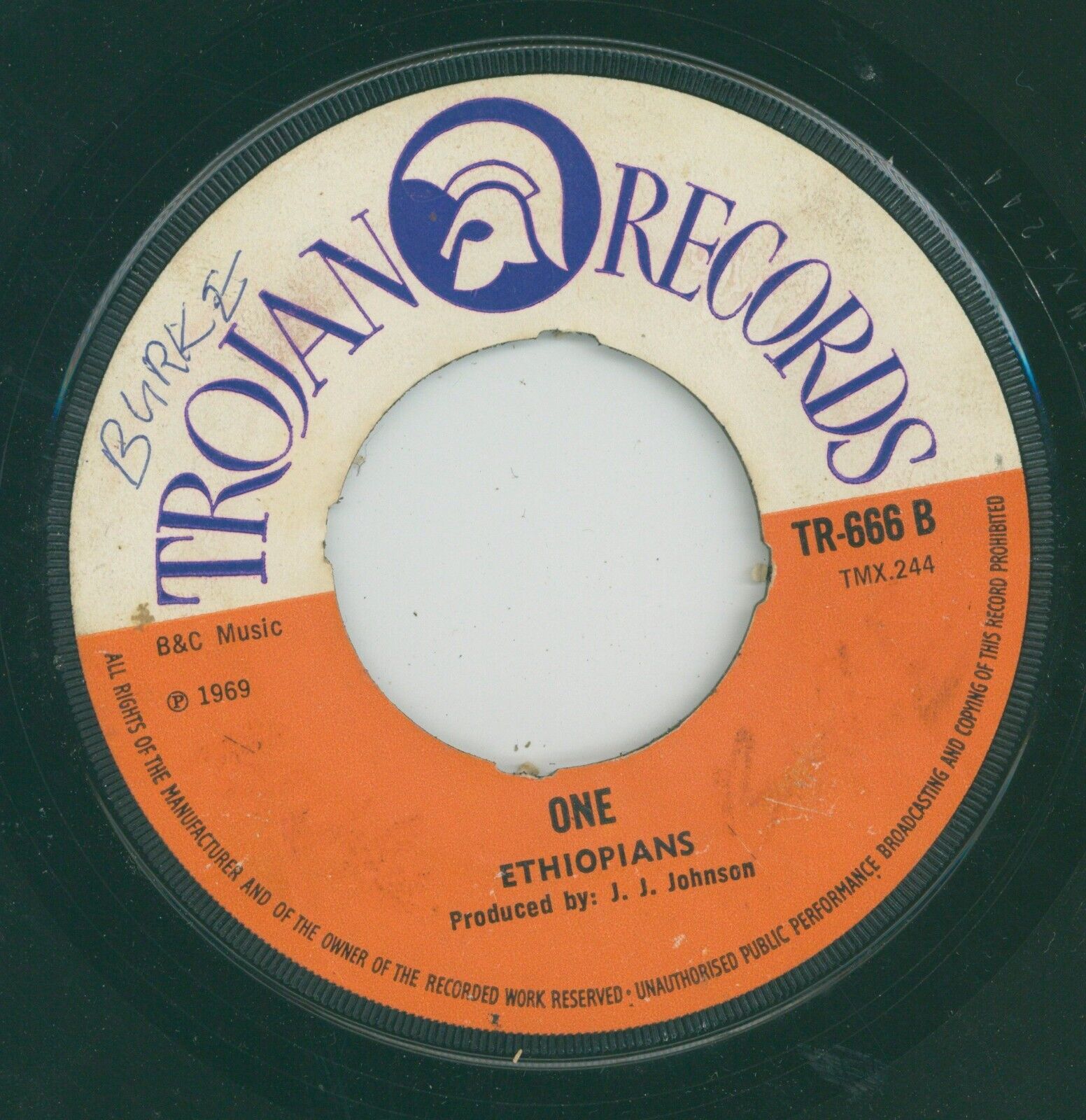 " ONE." the ethiopians. TROJAN RECORDS 7in 1969.
