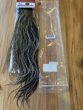 Whiting Farms Dry Fly Hackle SILVER Grade MIDGE 1/2 Saddle GRIZZLY VAR New 132