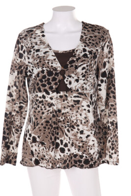 CANDA by C&A Blouse Layer Look Animal Print M brown white