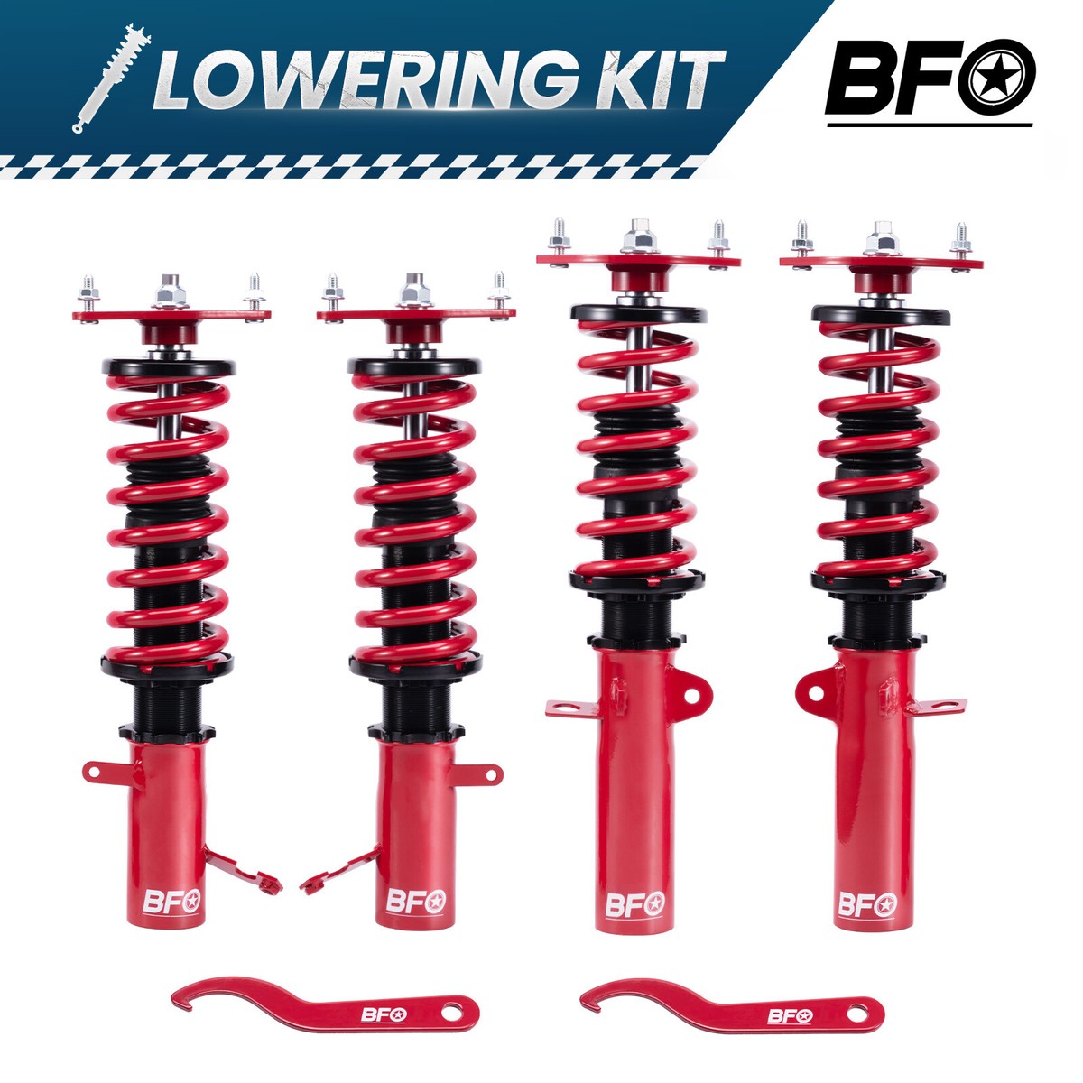 Bfo Adjustable Coilover Shocks Springs Kit for Toyota Corolla 87-02 Bfo Adjustable Coilover Shocks Springs Kit for Toyota Corolla 87-02
