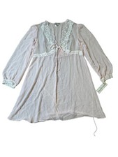 Linea Donatella Light Pink Lace  Sheer Babydoll Lingerie, Size Large