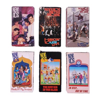 New Kids On The Block Animated Series & Hangin Tough Live VHS Tapes - Lot of 6 