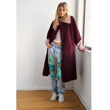 Unreal Fur Furever Chic Coat (xs) In Burgundy And Pink