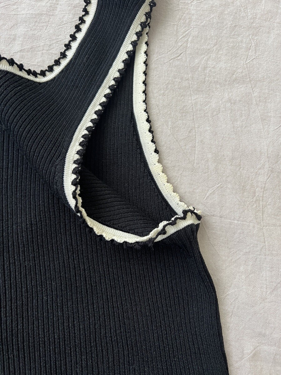 Auth Chanel Classic CC Logo Black Knit Tank Top - Size 42 | eBay