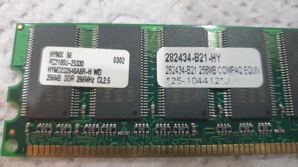 256MB HYNIX PC2100U-25330 HYMD232646A8R-H WD MEMORY RAM DIMM DESKTOP DDR 266MHz - Image 2 of 3