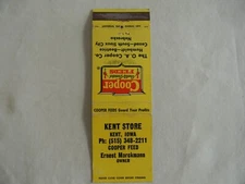 Kent Iowa farm Cooper Feed Ernest Marckmann matchbook
