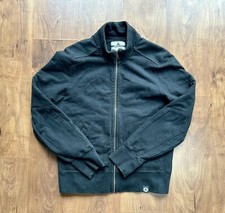 American Giant Full Moto Zip Up Black Size Large Made in USA Heavyweight
