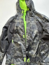 Champion Black Camo Boy's Zip Up Hooded Windbreaker Jacket VentureDry LG 12-14