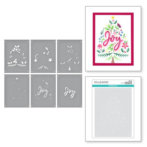 Spellbinders Layered Joy Tree Stencils 6pc : Layered Christmas Stencils Collect - Picture 4 of 4