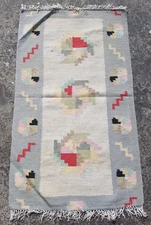 Vintage Traditional Handmade Beautiful Scandinavian Floor Rug Carpet 118x69 cm