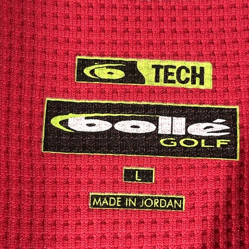 Bolle Golf Poloshirt Gr. L Rot Schwarz Color Block Kurzarm Tech Performance - Bild 5 von 8