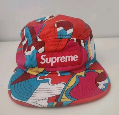SS16 Supreme Abstract Camp Cap Red Blue Box Logo Rare Hat Made in USA 