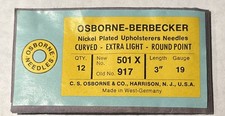 C.S. Osborne Pack Of 12 Curved Needles Heavy 501-3 Size 3" 