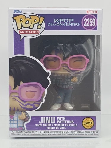 KPOP Demon Hunters Jinu Patterns 2259 CHASE Funko Pop Animation K-Pop +Protector