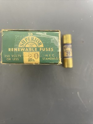 Superior Renewable Fuses 20amp 250 V Box Of 10