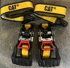 Cat 2 Piece Ratchet Tie Down Set 16’ x 1-1/4” Heavy Duty 1000 lb New No Box