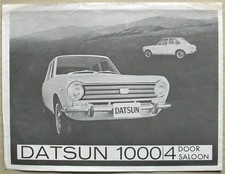 DATSUN 1000 4 DOOR SEDAN Sales Specification Leaflet c1969